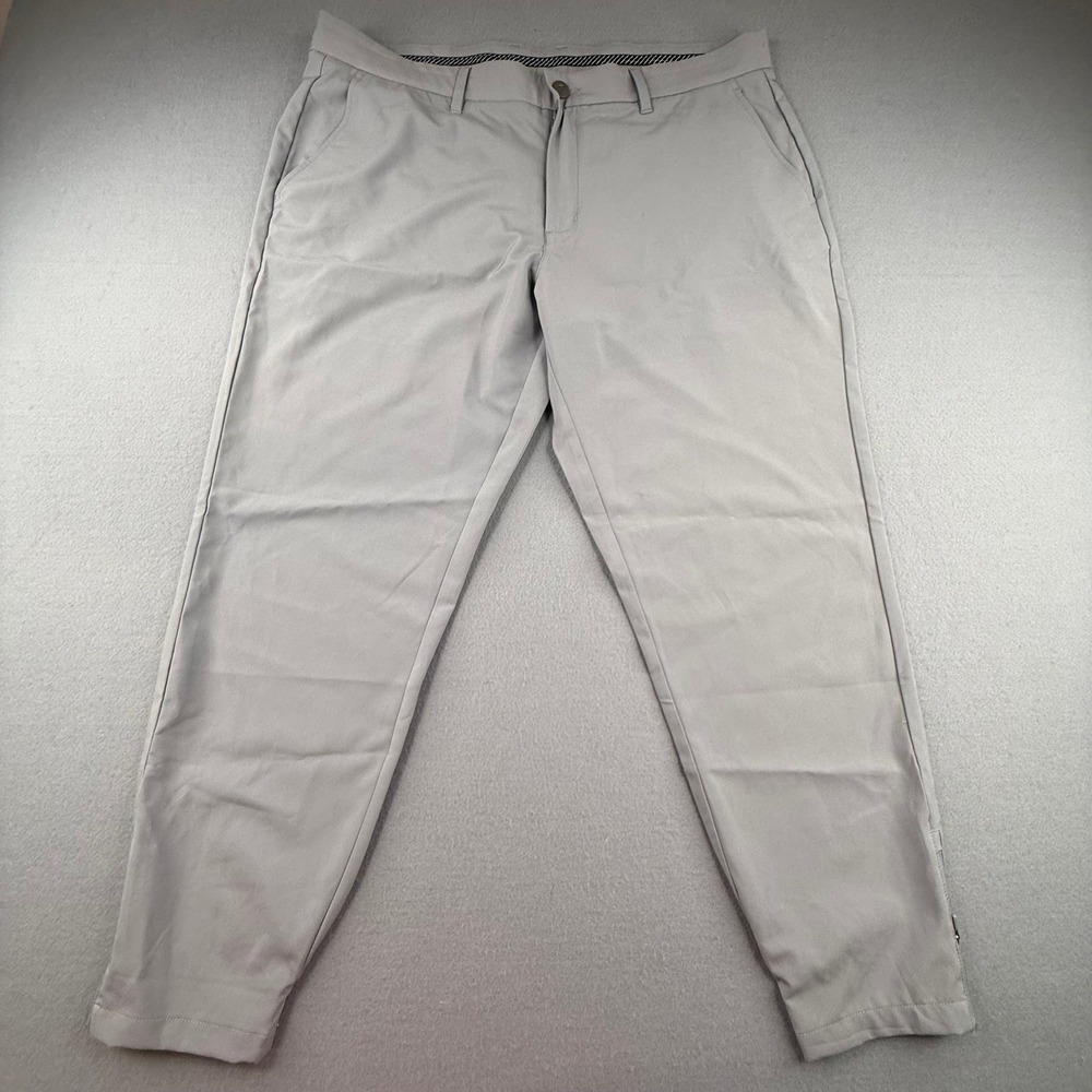 Primo Golf Joggers Mens 38 Short Gray Ankle Zip Performance Tapered Pants